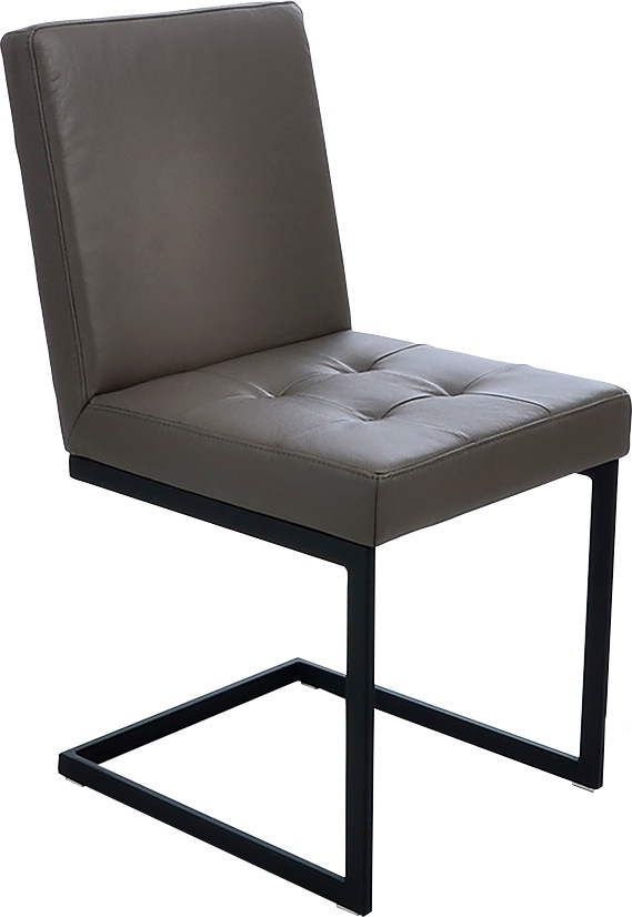 Freischwinger K+W KOMFORT & WOHNEN, braun (canyon 80), 1 Stk., Leder CASAY, Stühle, Freischwinger, Freischwingergestell aus Vierkantrohr schwarz, hoher Sitzkomfort