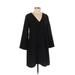 Gap Casual Dress - Shift V Neck 3/4 sleeves: Black Print Dresses - Women's Size X-Small