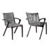 Benjara Patio Dining Armchair Wood in Gray/Brown | 34.5 H x 21.5 W x 25 D in | Wayfair BM295631