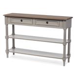 Baxton Studio Edouard French Provincial Style White Wash Distressed & Grey Two-Tone 2-Drawer Console Table in Brown | Wayfair EDD9VM/M-B-W1