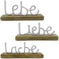 Deko-Schriftzug NOOR LIVING "Lebe, Liebe, Lache" Dekofiguren Gr. B/H/T: 5 cm x 10 cm x 23 cm, weiß Deko-Objekte