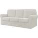 CHUN YI Elastic Textured Grid Separate Box Cushion Sofa Slipcover