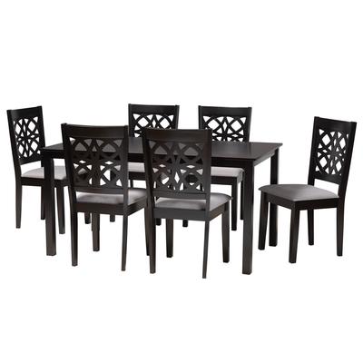 Abigail Modern styled Fabric and Wood Dining Set