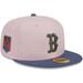 Men's New Era Pink/Blue Boston Red Sox Olive Undervisor 59FIFTY Fitted Hat