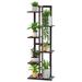 Red Barrel Studio® Luella Rectangular Multi-tiered Bamboo Plant Stand Wood/Solid Wood in Black/Brown | 46.5 H x 16.5 W x 8 D in | Wayfair