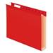 Pendaflex Extra Capacity Reinforced Hanging File Folders with Box Bottom Letter Size 1/5-Cut Tab Red 25/Box (4152X2RED)