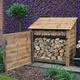 Outdoor Wooden Log Store - 4ft Tall x 4ft Wide - Greetham With Door Design