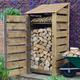 Outdoor Wooden Log Store - 6ft Tall x 3ft Wide - Burley Slatted Design