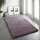 Lord of Rugs Shaggy Purple Rug Contemporary Silky Super Soft Thick Plain Bedroom Living Room Fluffy Quality Luxury Hand Tufted Rug Small 90x150 cm (3x5')