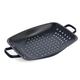 Merten & Storck Carbon Steel BBQ Perforated Grill Plate Griddle, 28.7 cm x 48.8 cm, Perforations for Oil and Fat Drainage, Barbecue, Camping, Grilling, Outdoor Cooking, Black