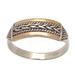 '18k Gold-Accented Geometric Traditional Band Ring from Bali'