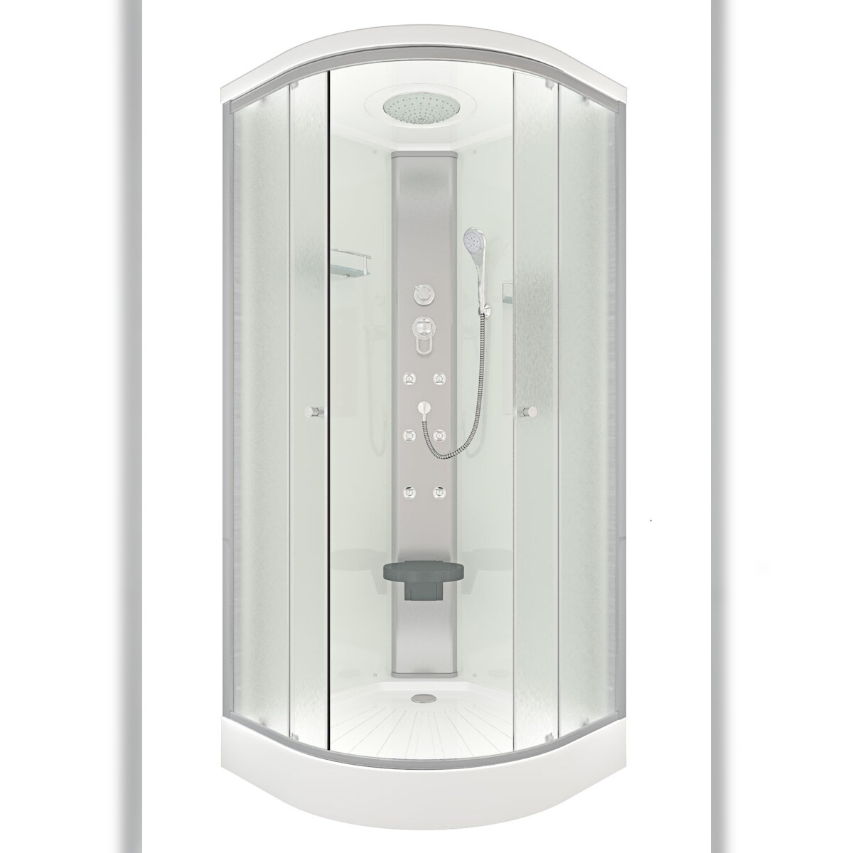 AcquaVapore Duschkabine Fertigdusche Dusche Komplettkabine D10-00M0-EC 80x80 cm mit 2K Scheiben Versiegelung Image