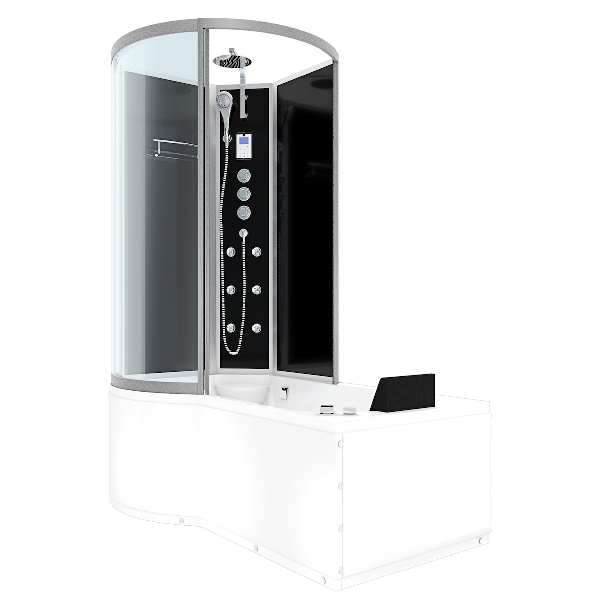 AcquaVapore Whirlpool Wanne Duschtempel Dusche Duschkabine K50-R33-WP 100x170 cm ohne 2K Scheiben Versiegelung Image