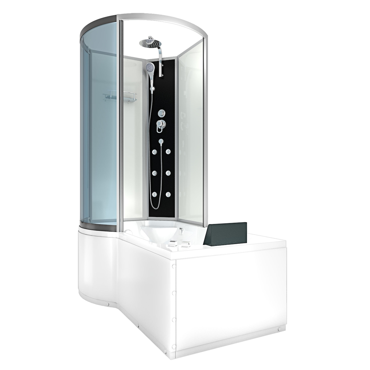 AcquaVapore Whirlpool Wanne Duschtempel Dusche Duschkabine K50-R00-WP-EC 100x170 cm mit 2K Scheiben Versiegelung Image