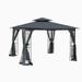 LYPER 10x10 Outdoor Patio Gazebo Canopy Tent With Ventilated Double Roof And Mosquito net(Detachable Mesh Screen On All Sides) Suitable for Lawn Garden Backyard and Deck Gray Top