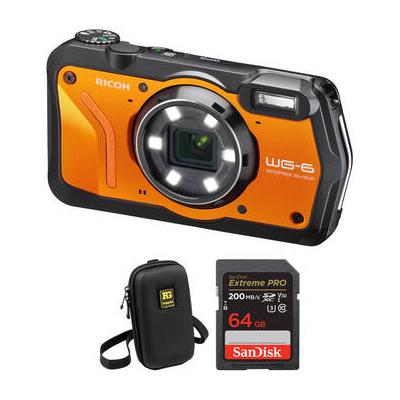 Ricoh WG-6 Digital Camera with Accessories Kit (Orange) 03853