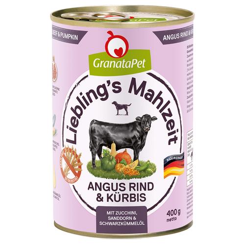 6x400g Granatapet Liebling's Mahlzeit Angus Rind & Kürbis Hundefutter nass