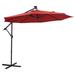 Arlmont & Co. Markson 90.5" Lighted Cantilever Umbrella in Red | 82 H x 90.5 W x 90.5 D in | Wayfair B18577C9C6894903AE4CF615936C11AE