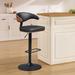 17 Stories Kinchela Swivel Adjustable Height Stool Leather/Metal/Faux leather in Black | 17.72 W x 19.49 D in | Wayfair