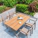 Hokku Designs Ammadas Rectangular 4 - Person 59.06" Long Aluminum Outdoor Dining Set Wood/Plastic/Metal in Brown | 59.06 W x 35.43 D in | Wayfair