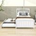 Red Barrel Studio® Mashonda Twin Size Wooden Platform Bed w/ Trundle Wood in White | 41 H x 42 W x 79 D in | Wayfair