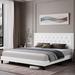 Red Barrel Studio® Ditoro Panel Bed Upholstered/Faux leather in Gray/White | 46 H x 78.8 W x 84.2 D in | Wayfair 64D7B9A5E50F4351B2399E1885DDBECD
