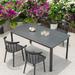 George Oliver Janeta Rectangular 4 - Person 63" Long Outdoor Dining Set Stone/Concrete/Plastic in Black/Gray | 63 W x 35.4 D in | Wayfair