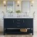 Winston Porter Padraigin 61" Double Bathroom Vanity Set Wood/Marble in Blue | 36 H x 61 W x 22 D in | Wayfair 25CAA026ACF74E65A7DBD78174D63346