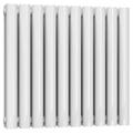 Reina Neval White Aluminium Double Horizontal Designer Radiator - 600mm x 581mm A-NVL06058DW