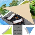 Voile d'ombrage triangulaire en polyester imperméable 420D pare-soleil pour piscine terrasse de