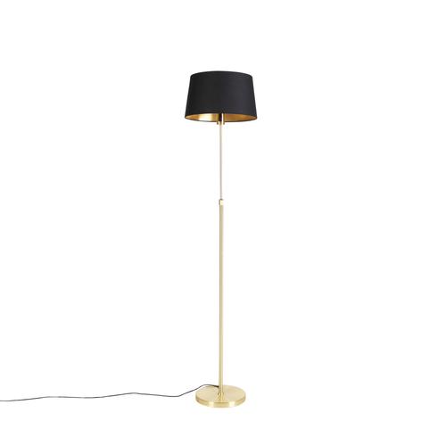 Stehlampe Gold / Messing mit schwarzem Schirm 35 cm verstellbar – Parte