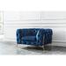 Savile Modern Blue Velvet Button Tufted Living Room Collection