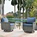 OVIOS 3-piece Pet-Friendly Patio Furniture Swivel Chairs Wicker Set