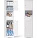 H Tall Bathroom Storage Cabinet w/ 2 Doors & 1 Drawer,Narrow Linen Tower Freestanding w/Adjustable Shelves for Home, Kitchen