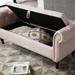 63" Velvet Multifunctional Storage Rectangular Sofa Stool Buttons Tufted Nailhead Trimmed with 1 Pillow and Solid Wood Legs