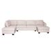 Large U-shape Sectional Sofa, Double Extra Wide Polyester Chaise Lounge Couch