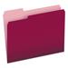 Pendaflex Colored File Folders 1/3-Cut Tabs Letter Size Burgundy/Light Burgundy 100/Box (15213BUR)