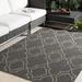 Hauteloom Chertsey Living Room Bedroom Patio Outdoor Area Rug - Indoor/Outdoor - Black Brown - 3 7 x 5 7