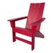 Shine Company Modern Resin All-Weather Patio Porch Adirondack Chair in Red