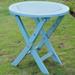 International Caravan Acacia Round Folding Table-Color:Sky Blue