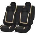 Car Seat Covers Full Set Cloth - Universal Fit Automotive Seat Covers Low Back Front Seat Covers Solid Back Seat Cover Washable Car Seat Cover for SUV Sedan and Van Beige