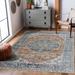 Hauteloom Hiti Living Room Bedroom Machine Washable Area Rug - Traditional Persian Oriental Medallion Carpet - Blue Orange Gray Beige Cream - 6 7 x 9