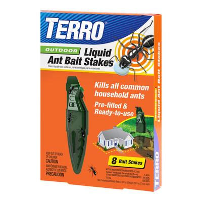 Terro T1813 8-Pack Outdoor Liquid Ant Bait Stakes - 8/Pack