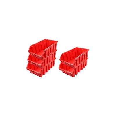 PROREGAL Mega Deal 5x Sichtlagerbox 5 | HxBxT 18,7x33,3x50cm | Polypropylen | Rot | Sichtlagerbehälter, Sichtlagerkasten, Sortierbehälter Image