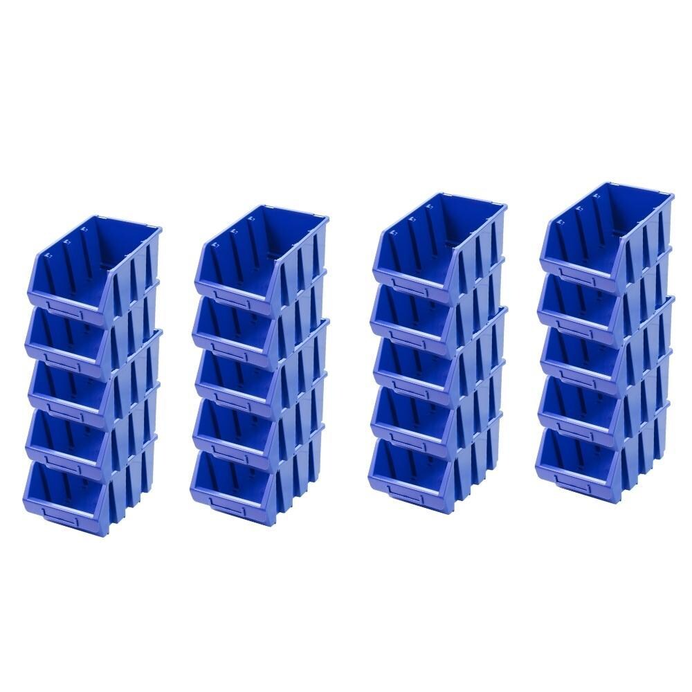 PROREGAL Mega Deal 20x Sichtlagerbox 3 | HxBxT 12,6x17x24cm | Polypropylen | Blau | Sichtlagerbehälter, Sichtlagerkasten, Sortierbehälter Image