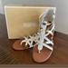 Michael Kors Shoes | Micheal Kors Sandals | Color: Gold/White | Size: 5.5