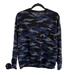 Athleta Sweaters | Athleta Sz Xs Navy Army Print Pullover Long Sleeve Sweater Top | Color: Black/Blue | Size: Xs