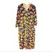 Lularoe Dresses | Luluroe Midi Dress With Geometric Shapes. Black, Orange, Turquoise. | Color: Black/Yellow | Size: Xl