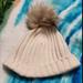 J. Crew Accessories | Hp J. Crew Women's Cream Beanie Hat With Pompom | Color: Cream/Tan | Size: Os