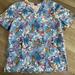 Disney Tops | Disney Scrub Top Blue Bambi Thumper Flower Design Women’s Size Small | Color: Blue | Size: S